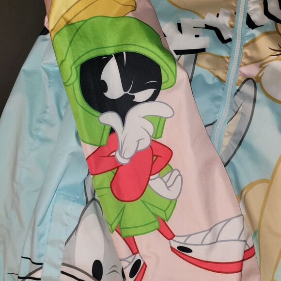 Members Only Looney Tunes Windbreaker Jacket Hoodie Medium Zip VGC - Picture 4 of 13